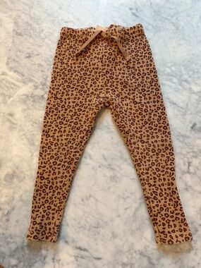 Zara Girls Leopard Print Leggings - Tan and Brown